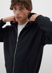 OVS Black Cotton Blend Hoodie With Oversized Fit