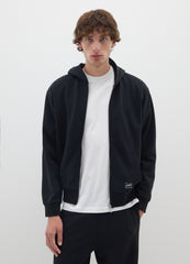 OVS Black Cotton Blend Hoodie With Oversized Fit