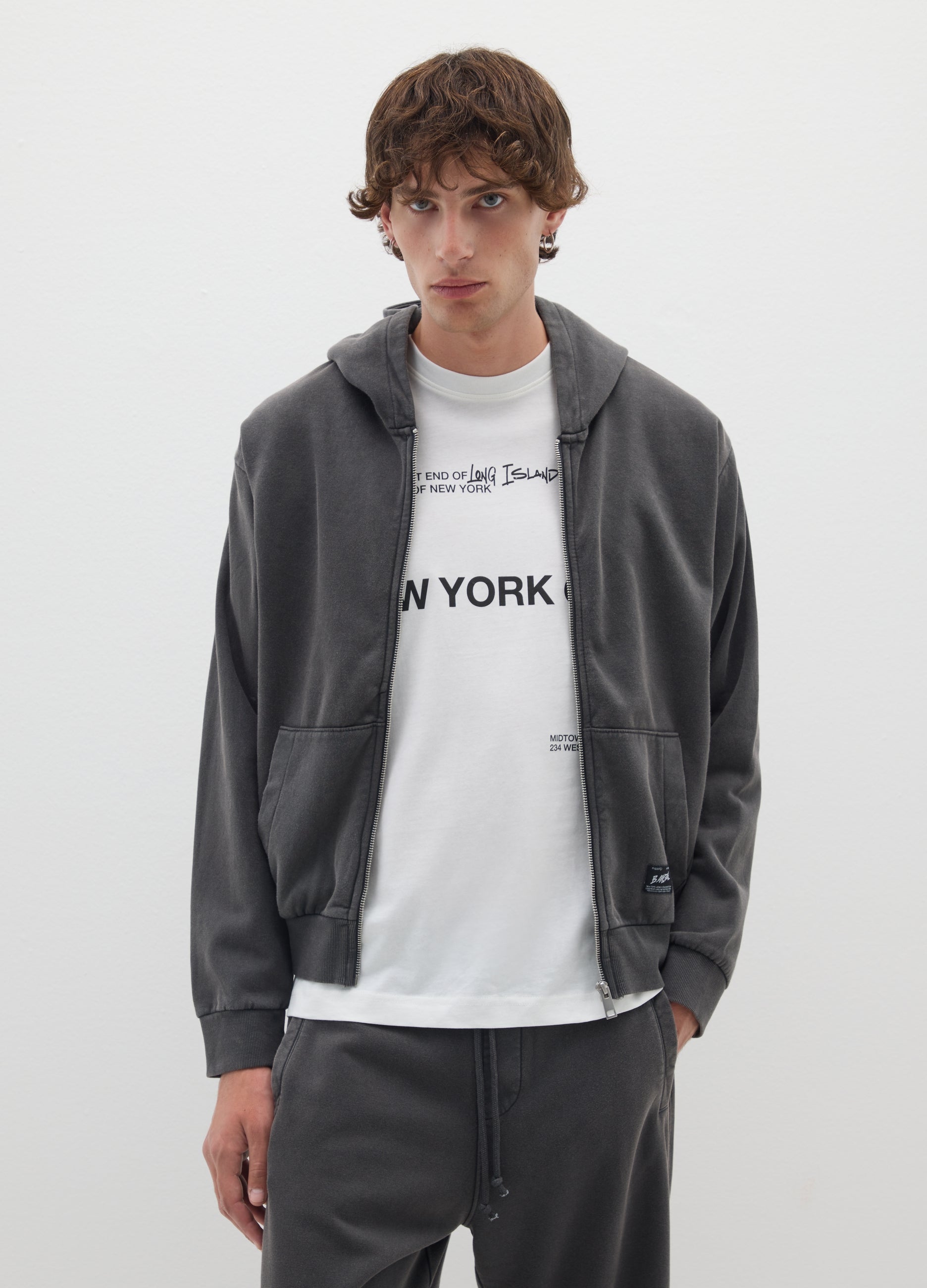 OVS Black Cotton Blend Hoodie With Zip