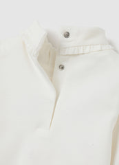 OVS Girls' White Pure Cotton Regular Fit T-Shirt With Ruffles