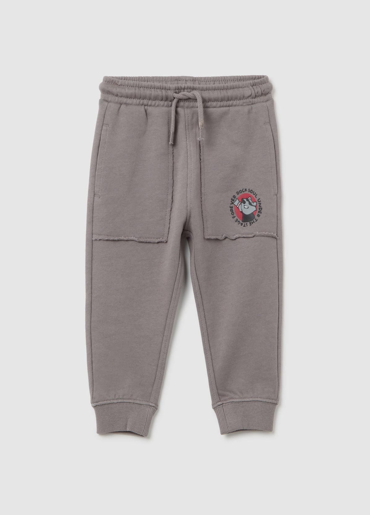 OVS Children'S Jogger In Pure Grey Cotton