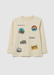 OVS Children'S Beige Stretch Cotton Regular Fit Top