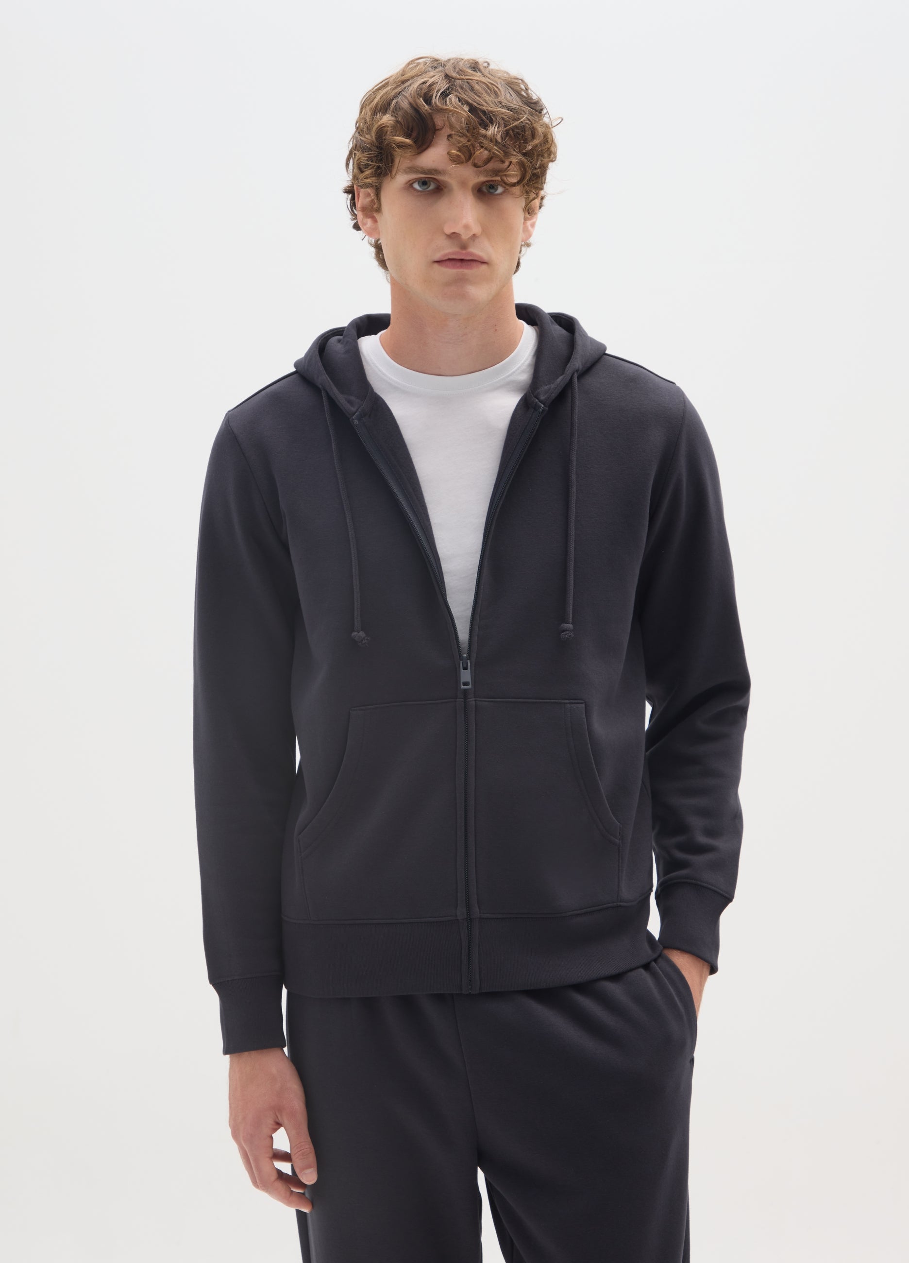 OVS Regular Fit Blue Cotton Blend Sweatshirt With Zip