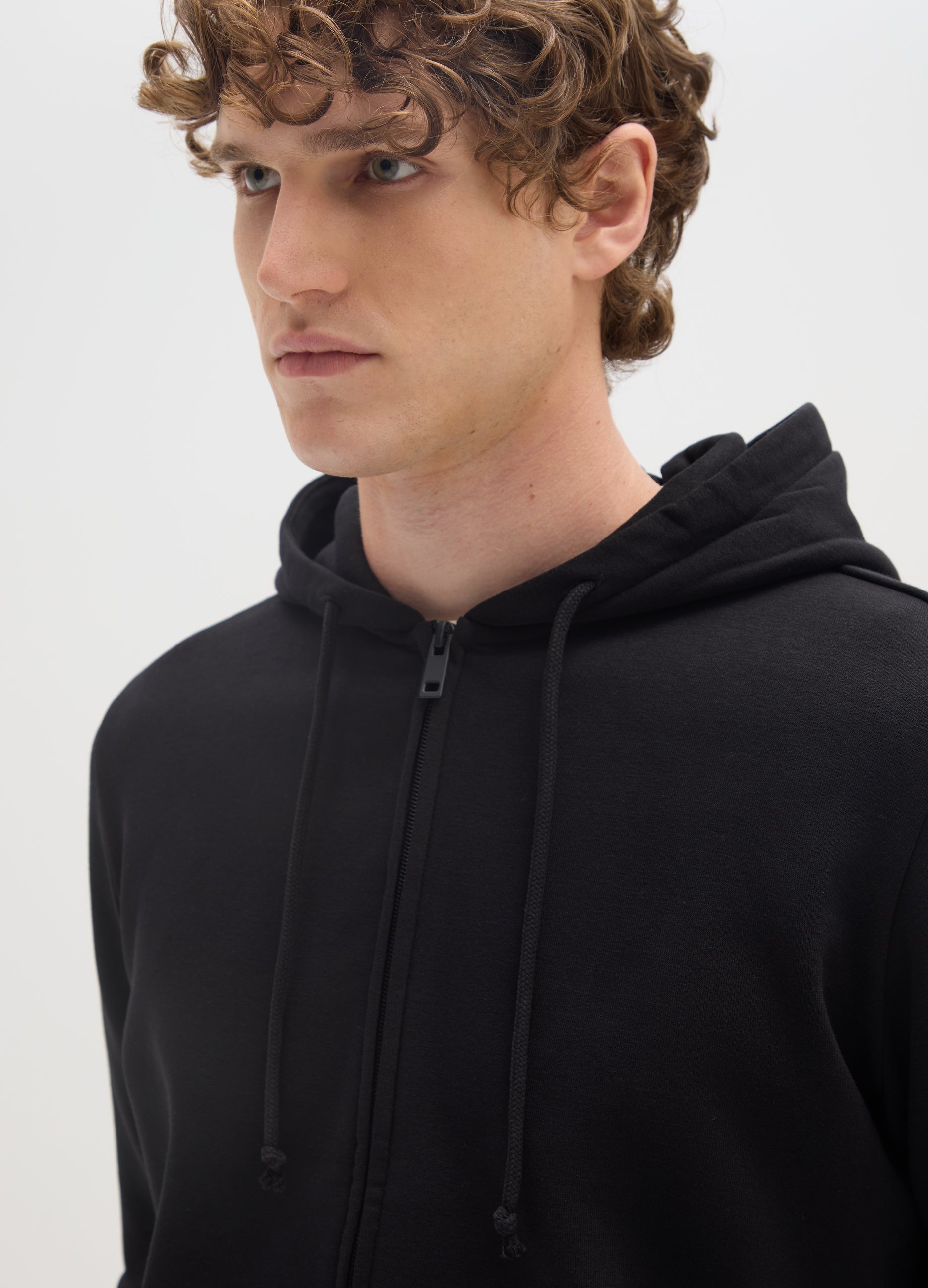 OVS Regular Fit Black Cotton Blend Jacket With Zip