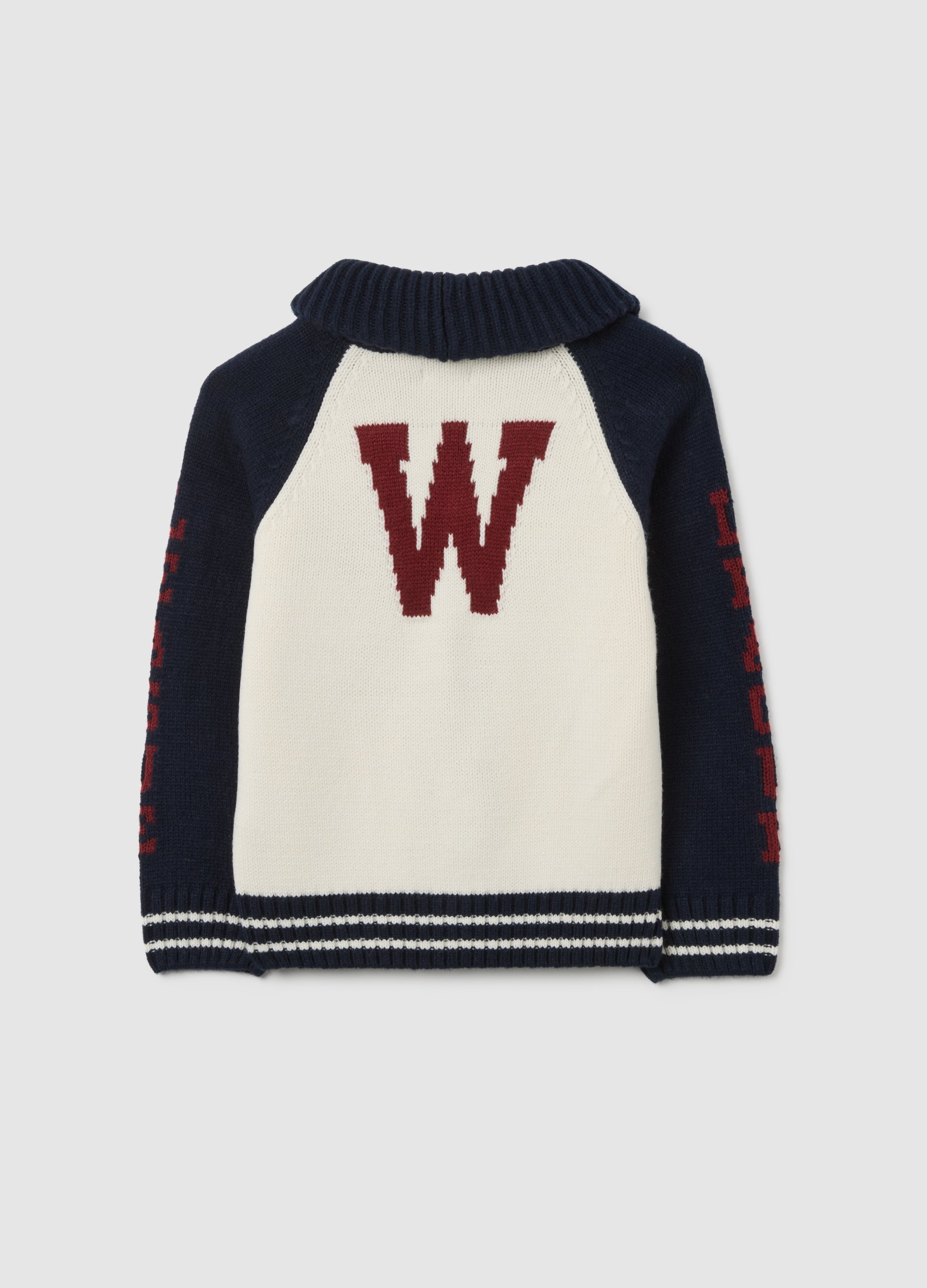 OVS Regular Fit White And Blue Children'S Cardigan