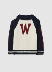 OVS Regular Fit White And Blue Children'S Cardigan