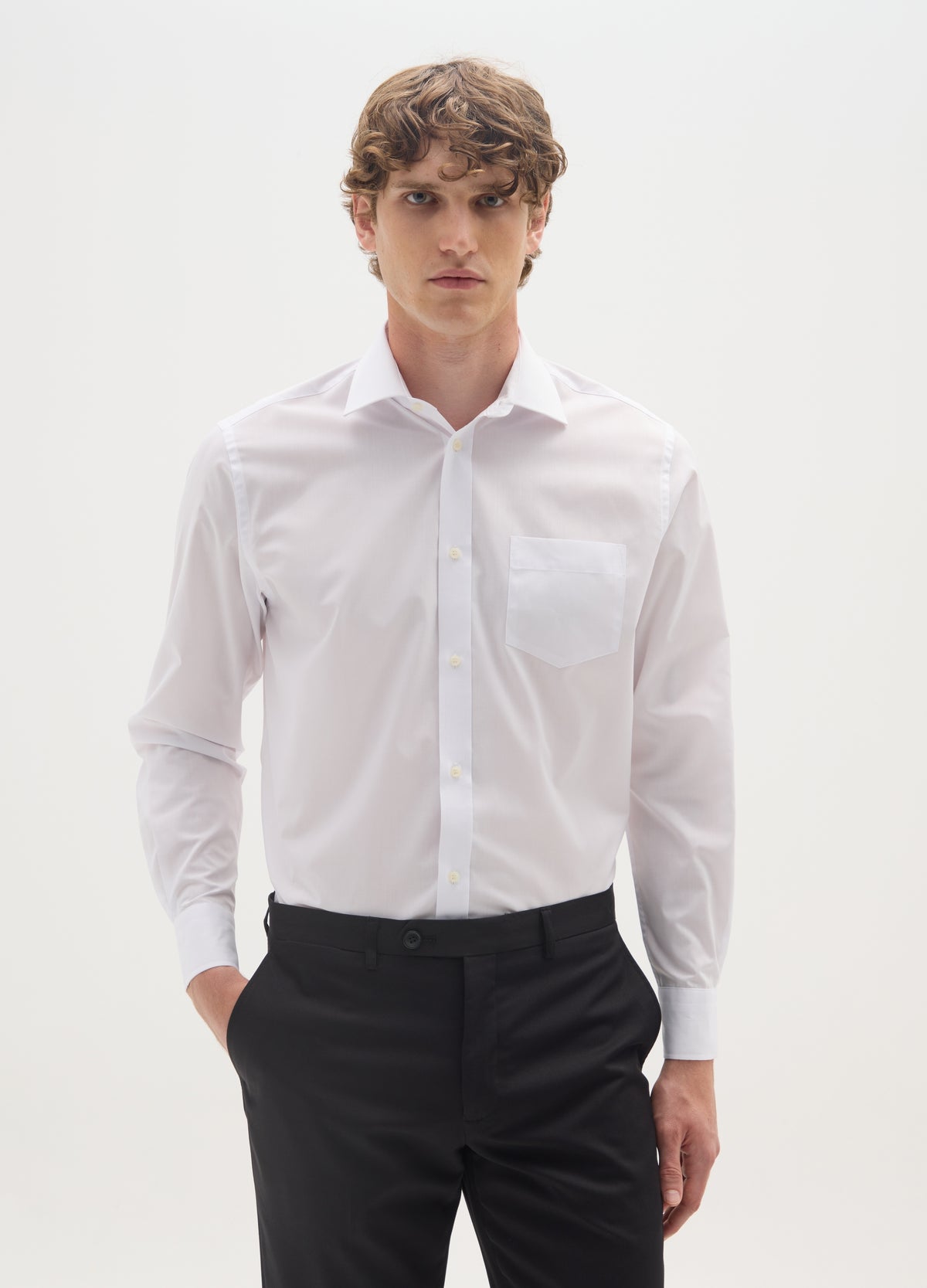 OVS White Regular Fit Easy Iron Shirt