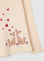 OVS Girl'S Beige Pure Cotton Sweater, Regular Fit