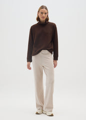 OVS Beige Wide Leg Stretch Cotton Trousers