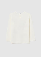 OVS Girls' White Regular Fit Cotton T-Shirt