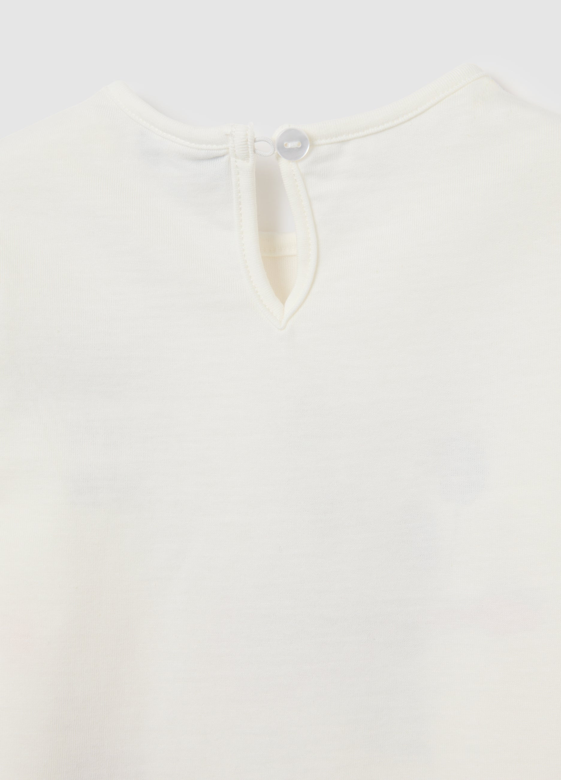 OVS Girls' White Regular Fit Cotton T-Shirt