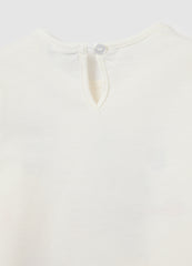 OVS Girls' White Regular Fit Cotton T-Shirt