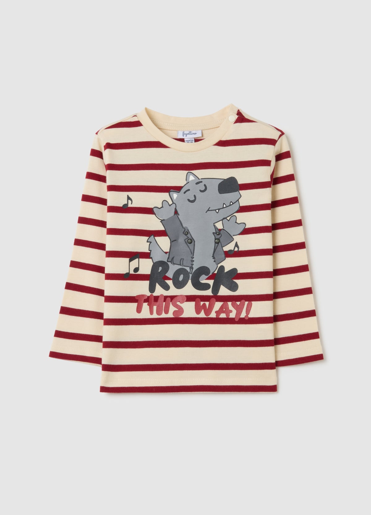 OVS Children'S Pure Cotton Striped T-Shirt With Regular Fit