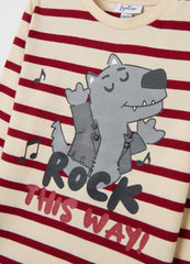 OVS Children'S Pure Cotton Striped T-Shirt With Regular Fit