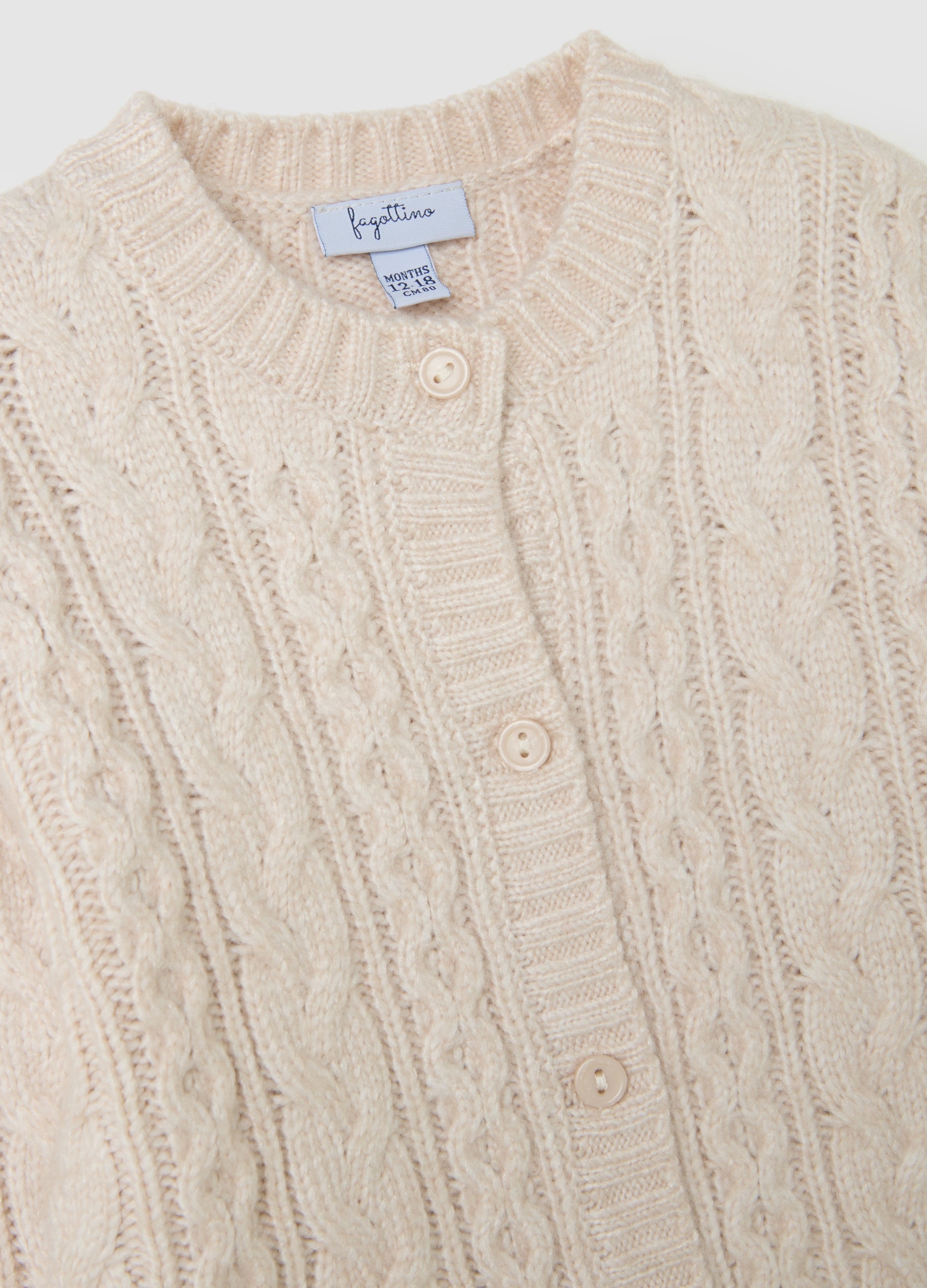 OVS Beige Regular Fit Baby Cardigan With Buttons