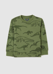 OVS Child'S Oversized Fit Green Pure Cotton Sweatshirt