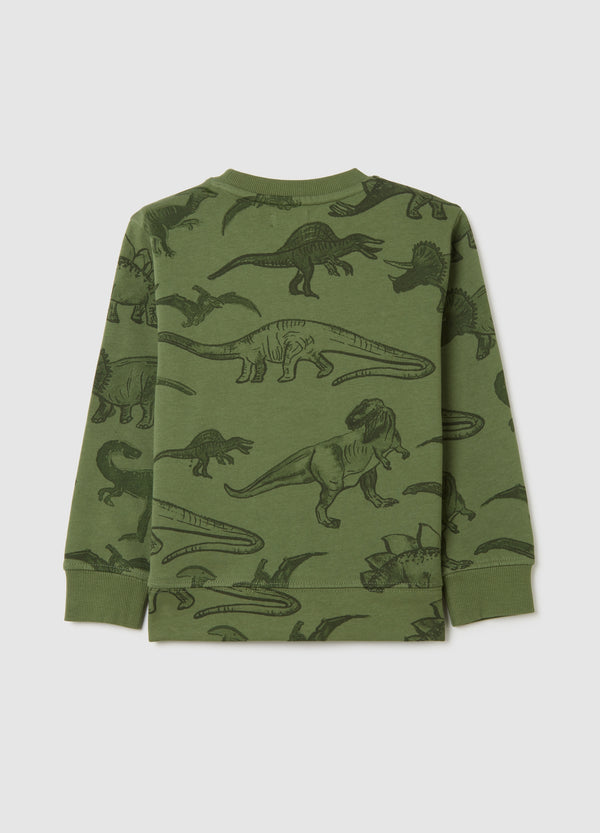 OVS Child'S Oversized Fit Green Pure Cotton Sweatshirt