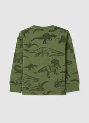 OVS Child'S Oversized Fit Green Pure Cotton Sweatshirt