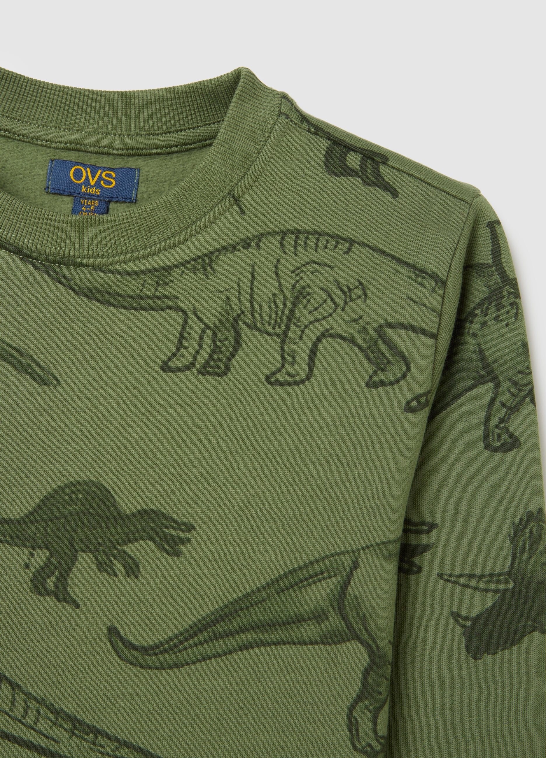 OVS Child'S Oversized Fit Green Pure Cotton Sweatshirt