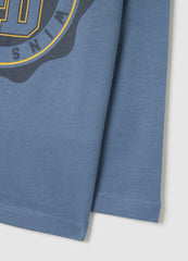 OVS Children'S Blue Pure Cotton Regular Fit T-Shirt With Print