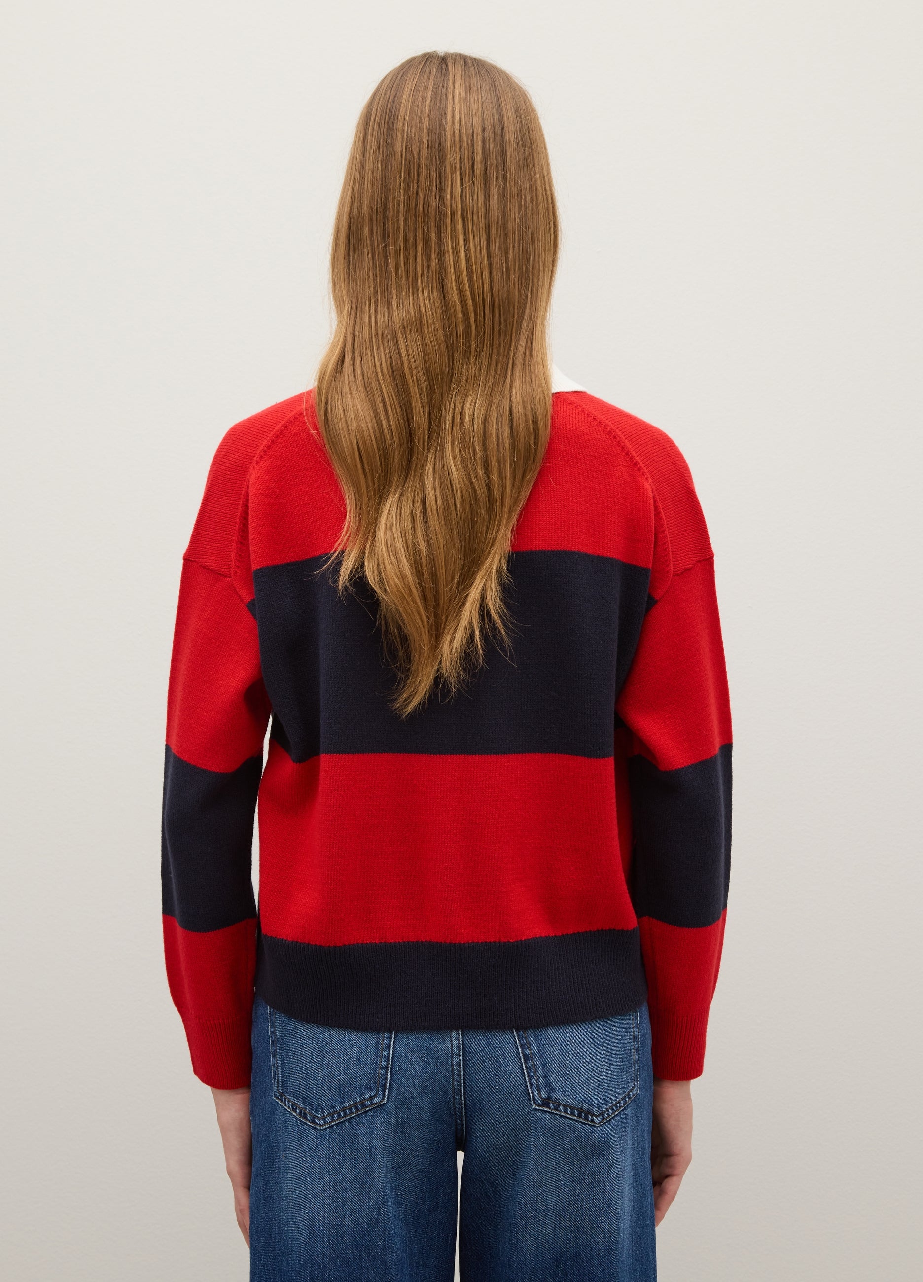 OVS Blue And Red Striped Oversized Sweater