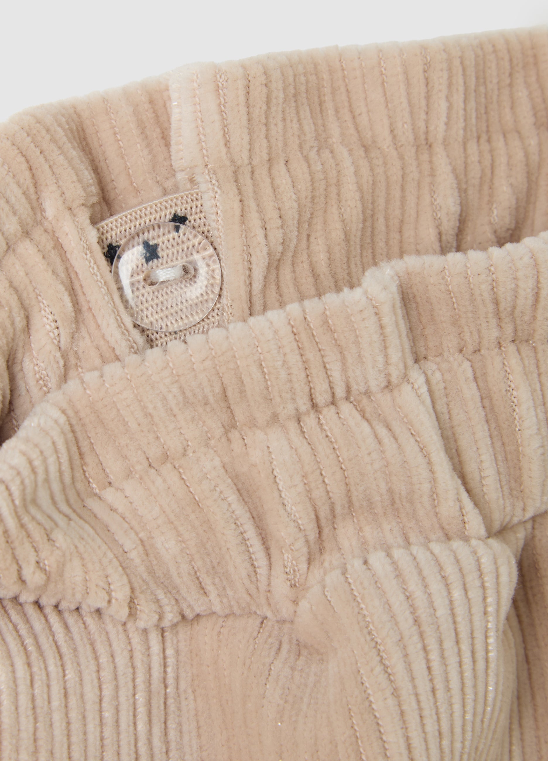 OVS Girl'S Beige Wide-Leg Cotton Blend Trousers