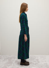 OVS Long Dress In Pure Cotton With Regular Fit Multicolour Checks