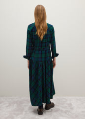 OVS Long Dress In Pure Cotton With Regular Fit Multicolour Checks