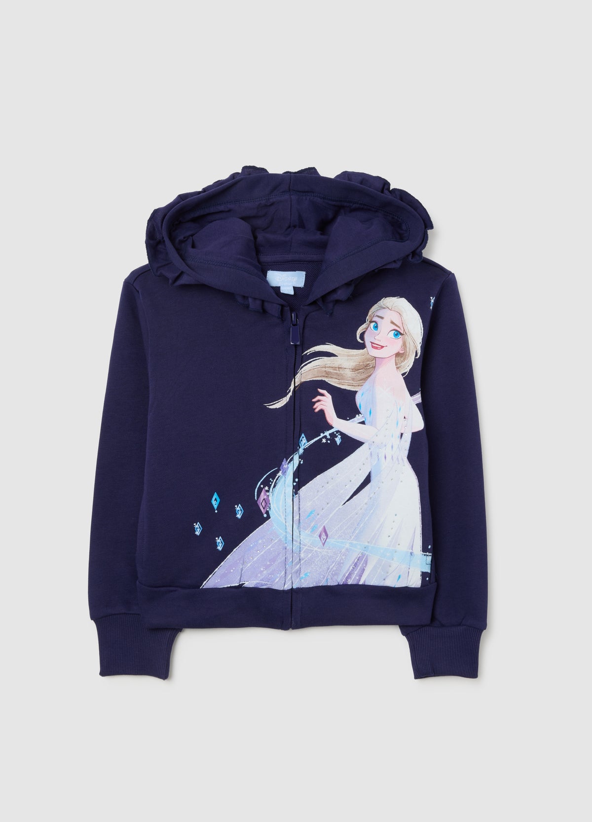 OVS Girls' Regular Fit Purple Cotton Blend Sweatshirt With Frozen Print