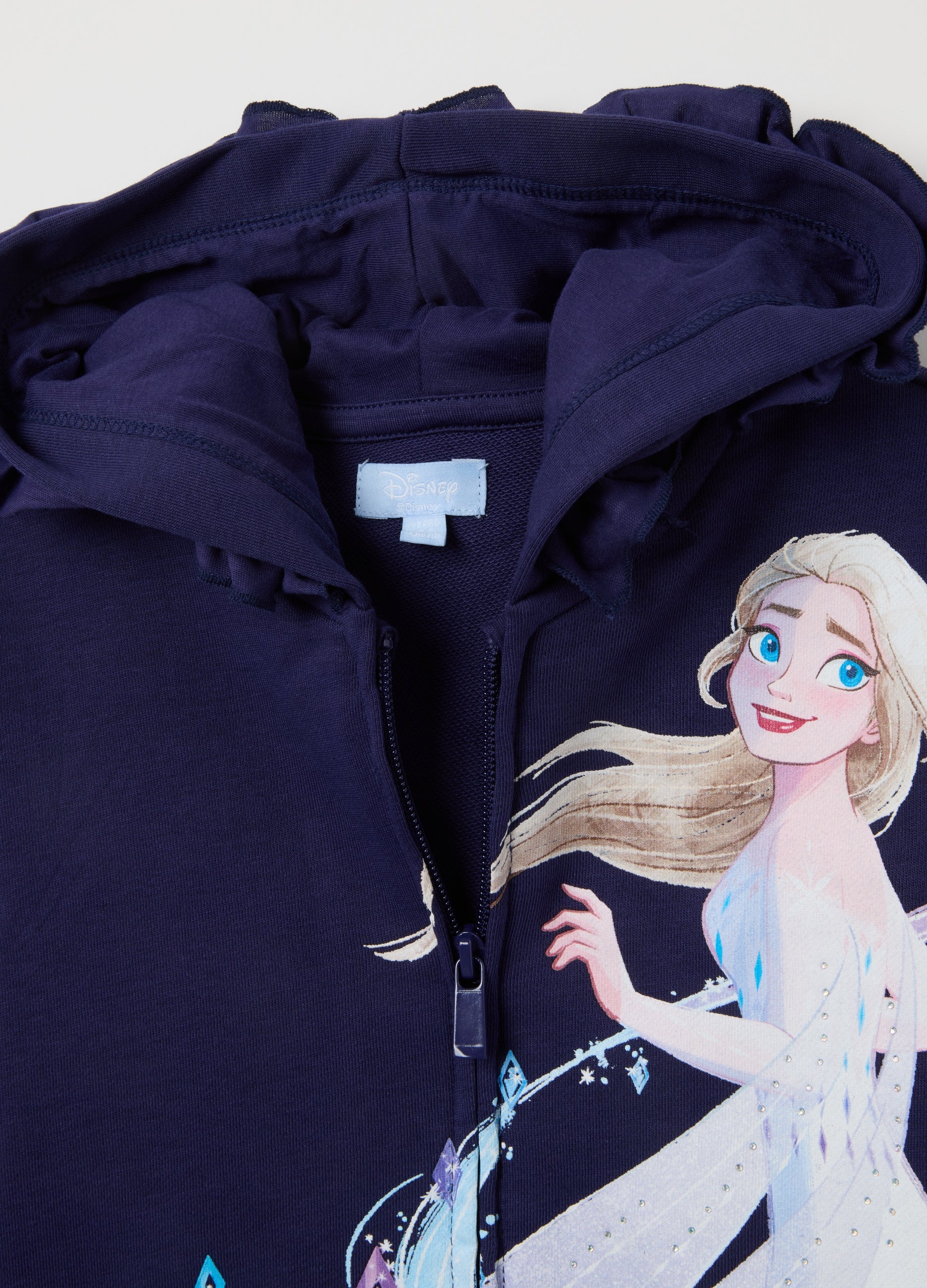 OVS Girls' Regular Fit Purple Cotton Blend Sweatshirt With Frozen Print