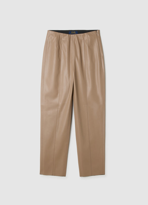 OVS Beige Faux Leather Slim Fit Leggings