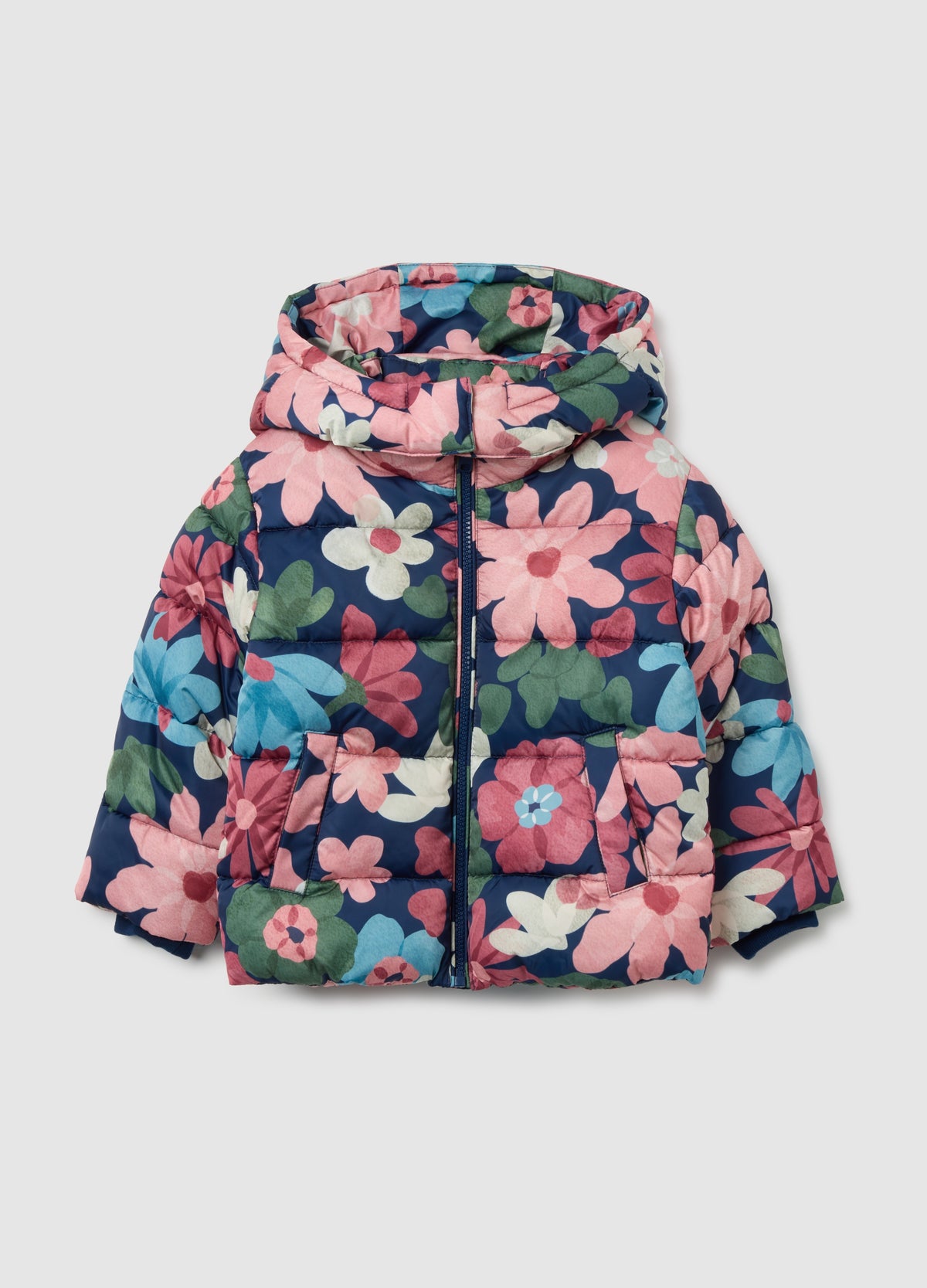 OVS Girls' Multicolour Padded Jacket Regular Fit With Removable Hood