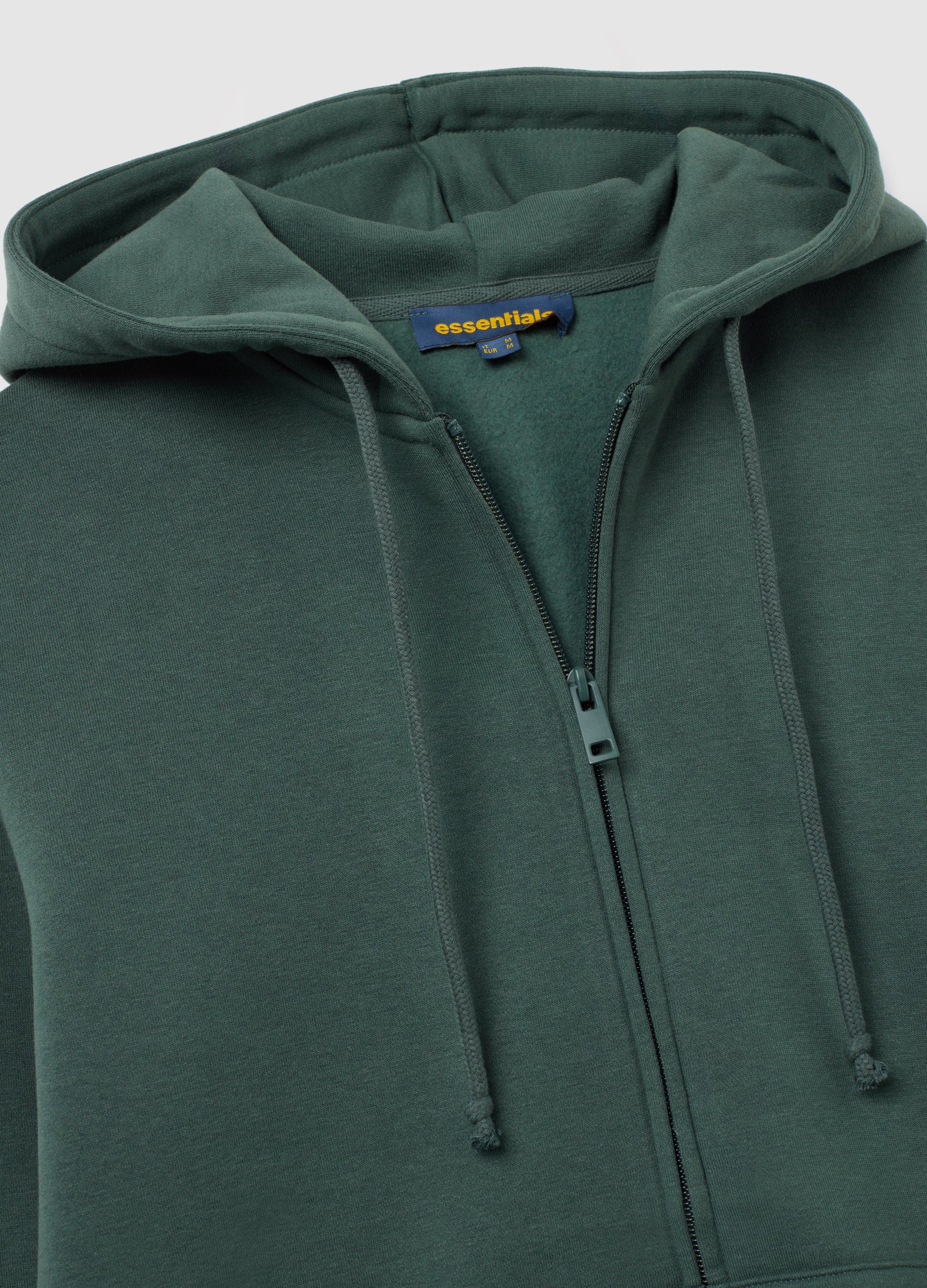 OVS Green Cotton-Blend Zip-Up Hoodie, Regular Fit