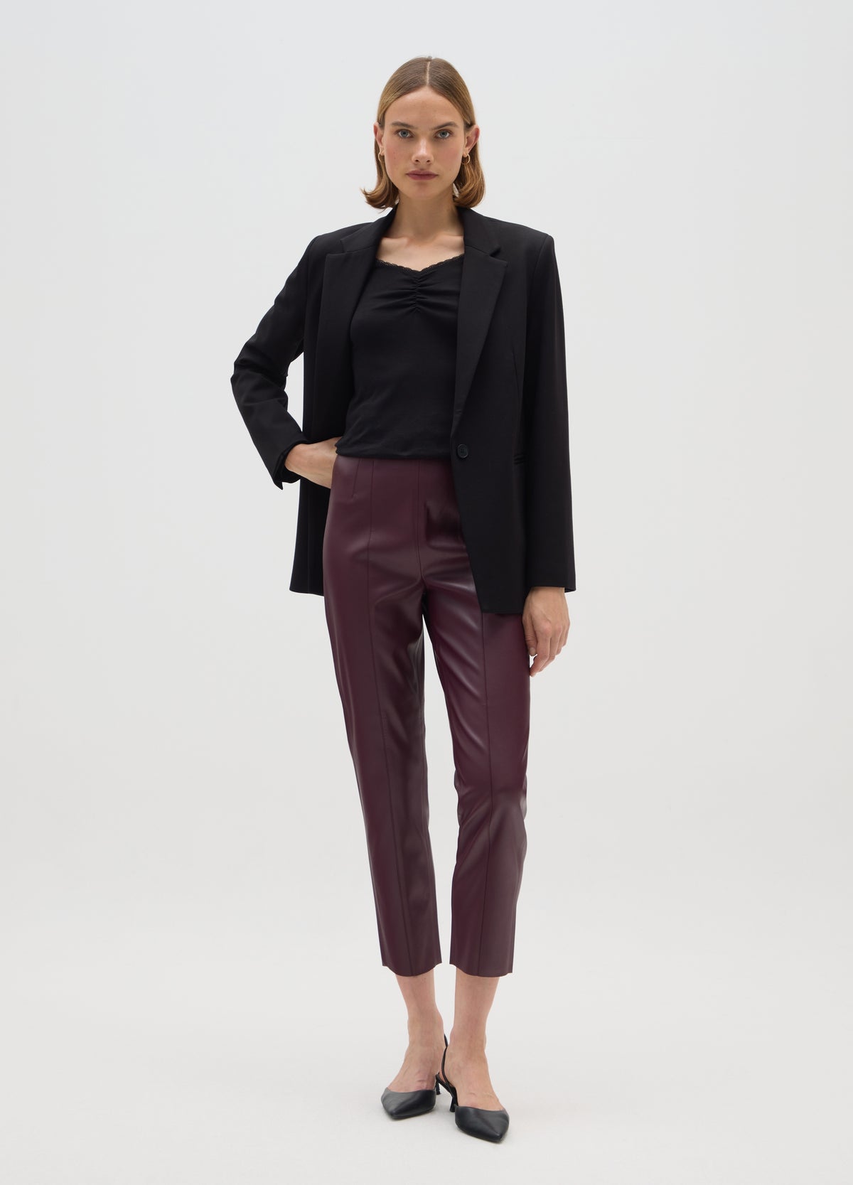 OVS Red Slim Fit Patent Effect Leggings