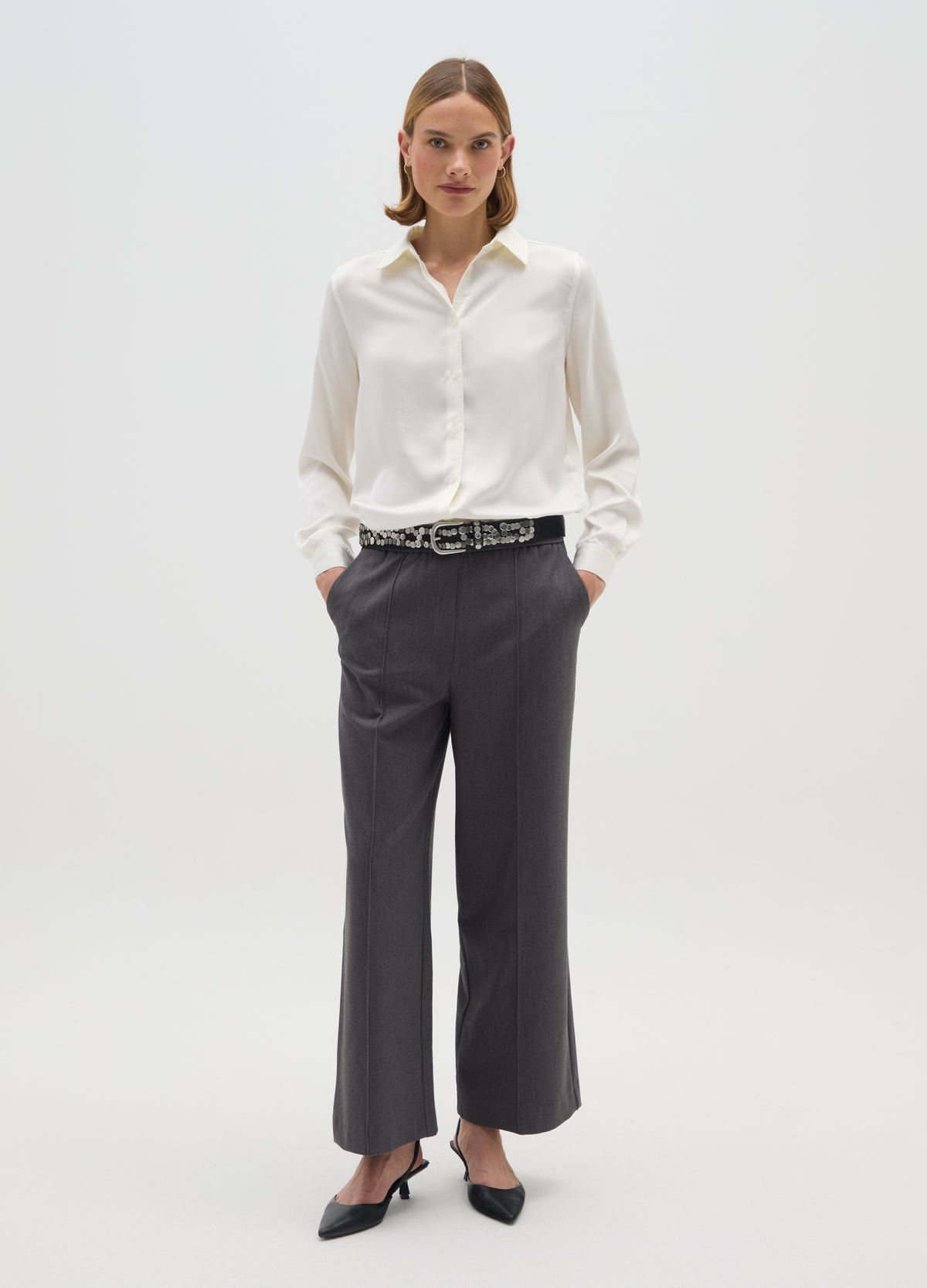 OVS White Satin Shirt Regular Fit