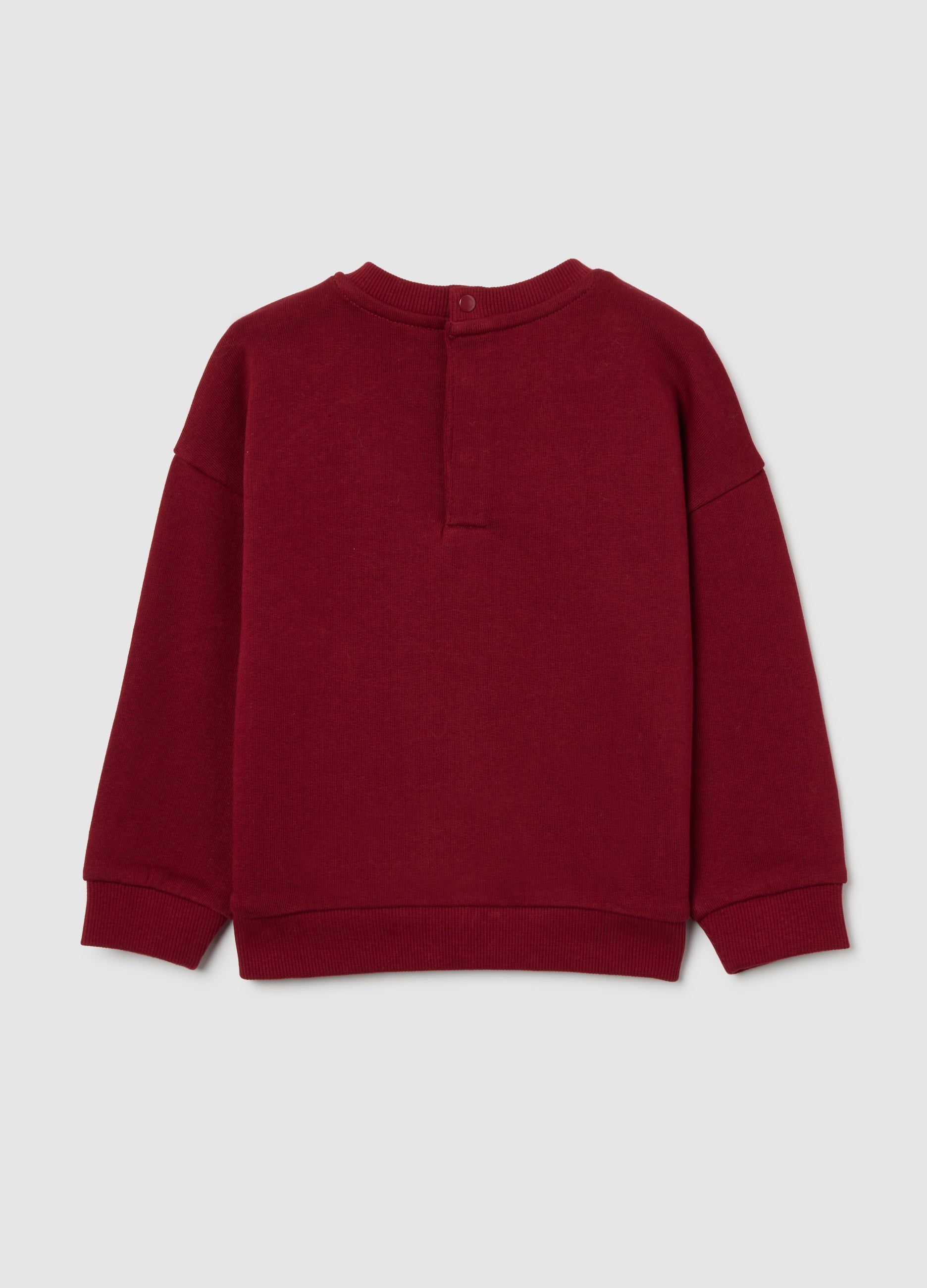 OVS Children'S Oversized Pure Cotton Red Sweatshirt With Print And Crew Neck