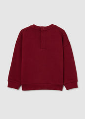 OVS Children'S Oversized Pure Cotton Red Sweatshirt With Print And Crew Neck