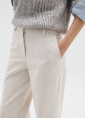 OVS Beige Cotton And Velvet Trousers Regular Fit