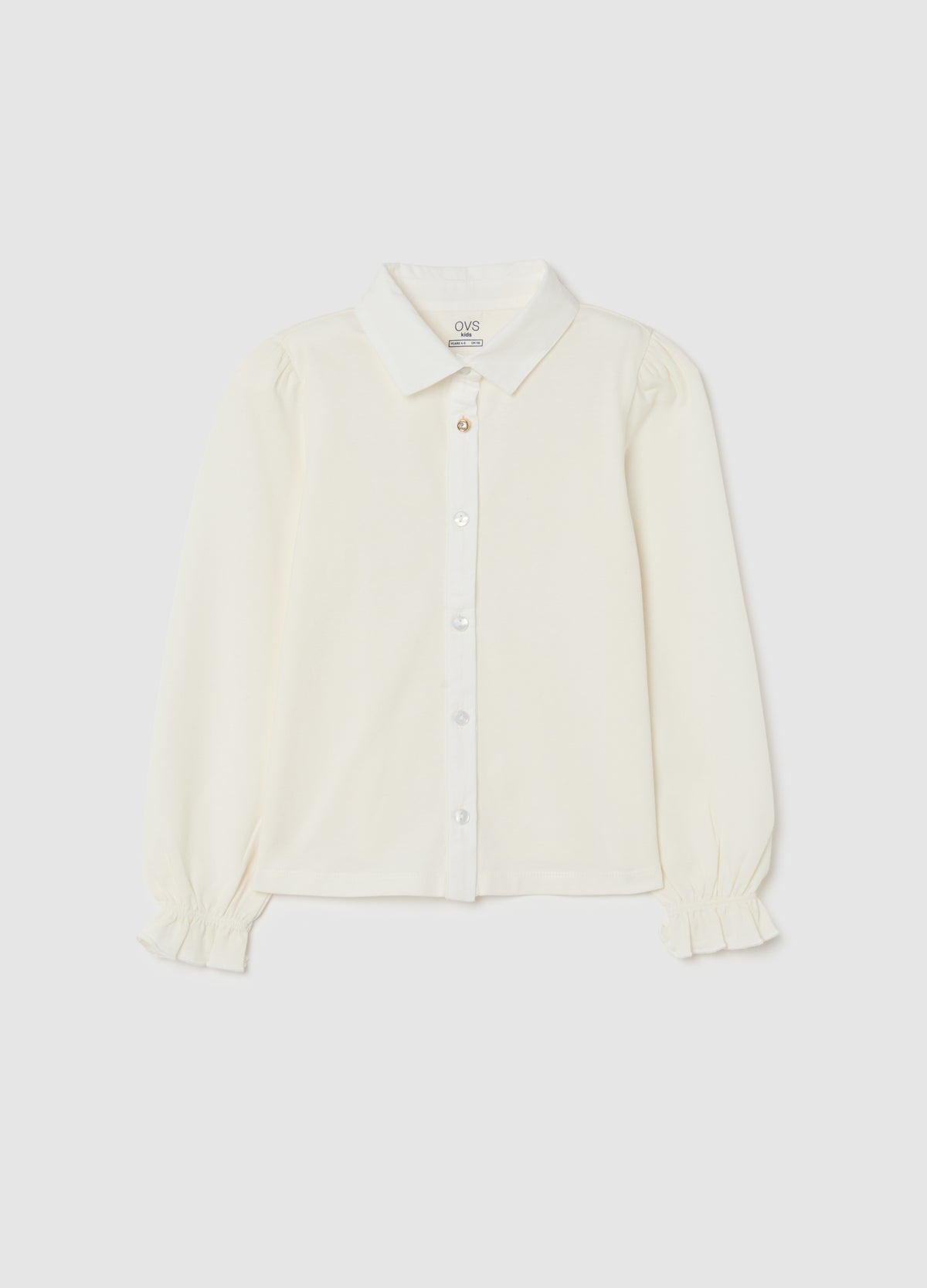 OVS White Long-Sleeved Shirt In Stretch Cotton