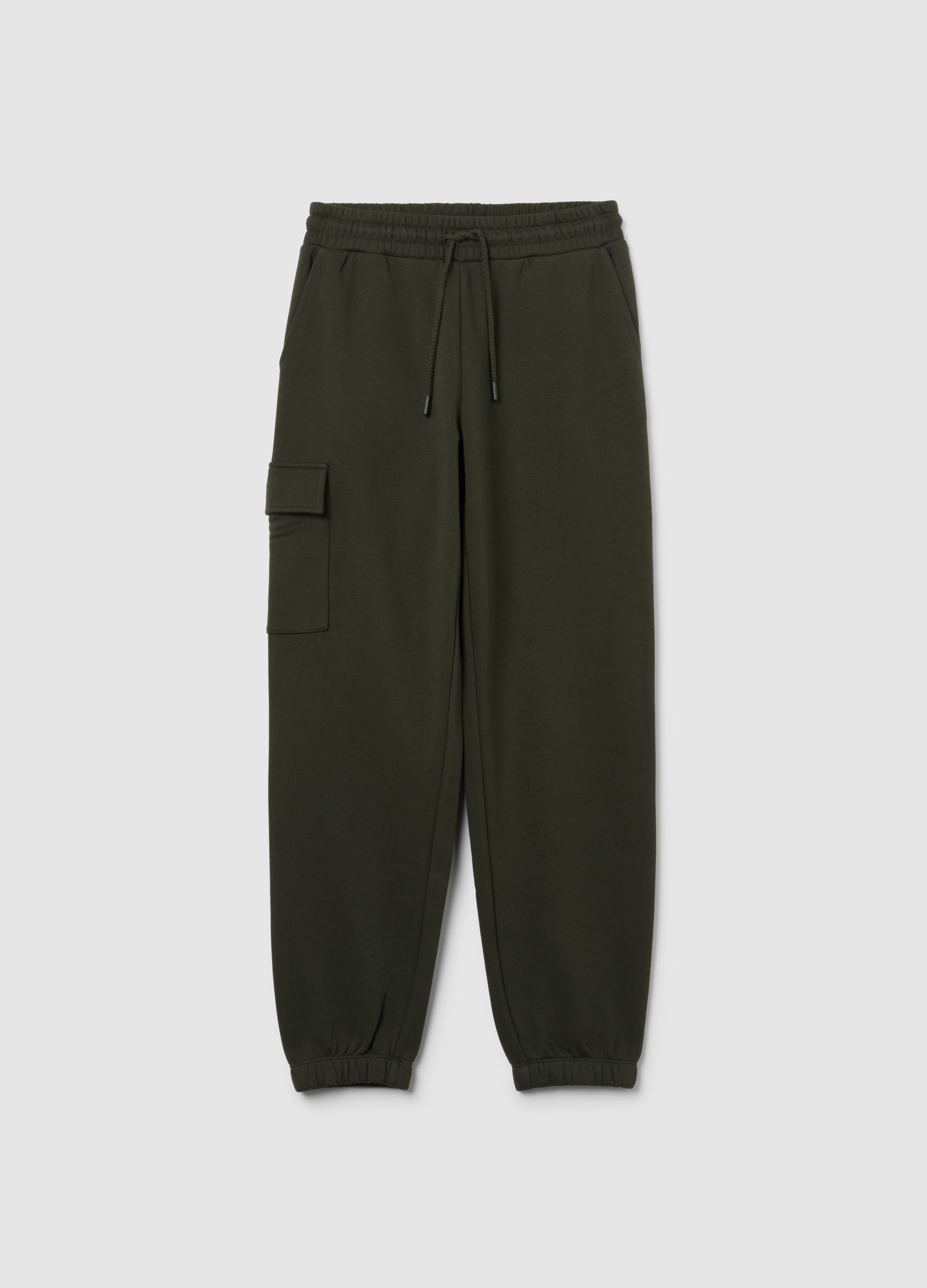 OVS Green Cotton Blend Regular Fit Cargo Trousers