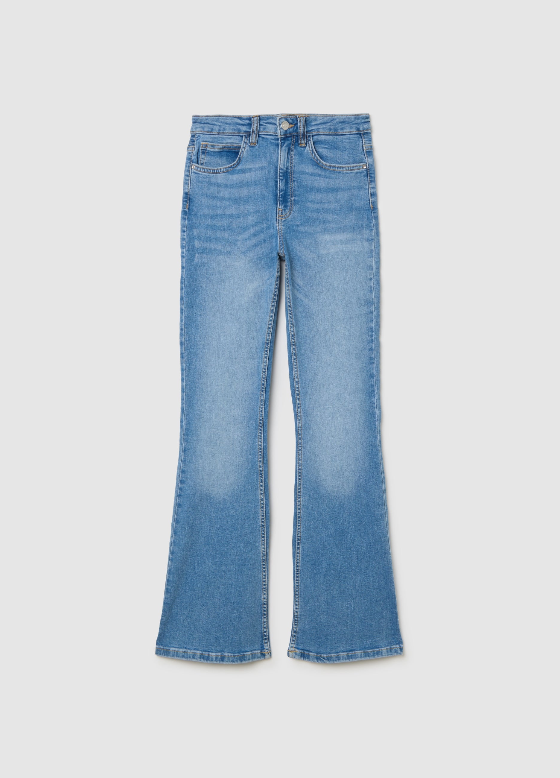 OVS Blue Flare Jeans In Stretch Denim