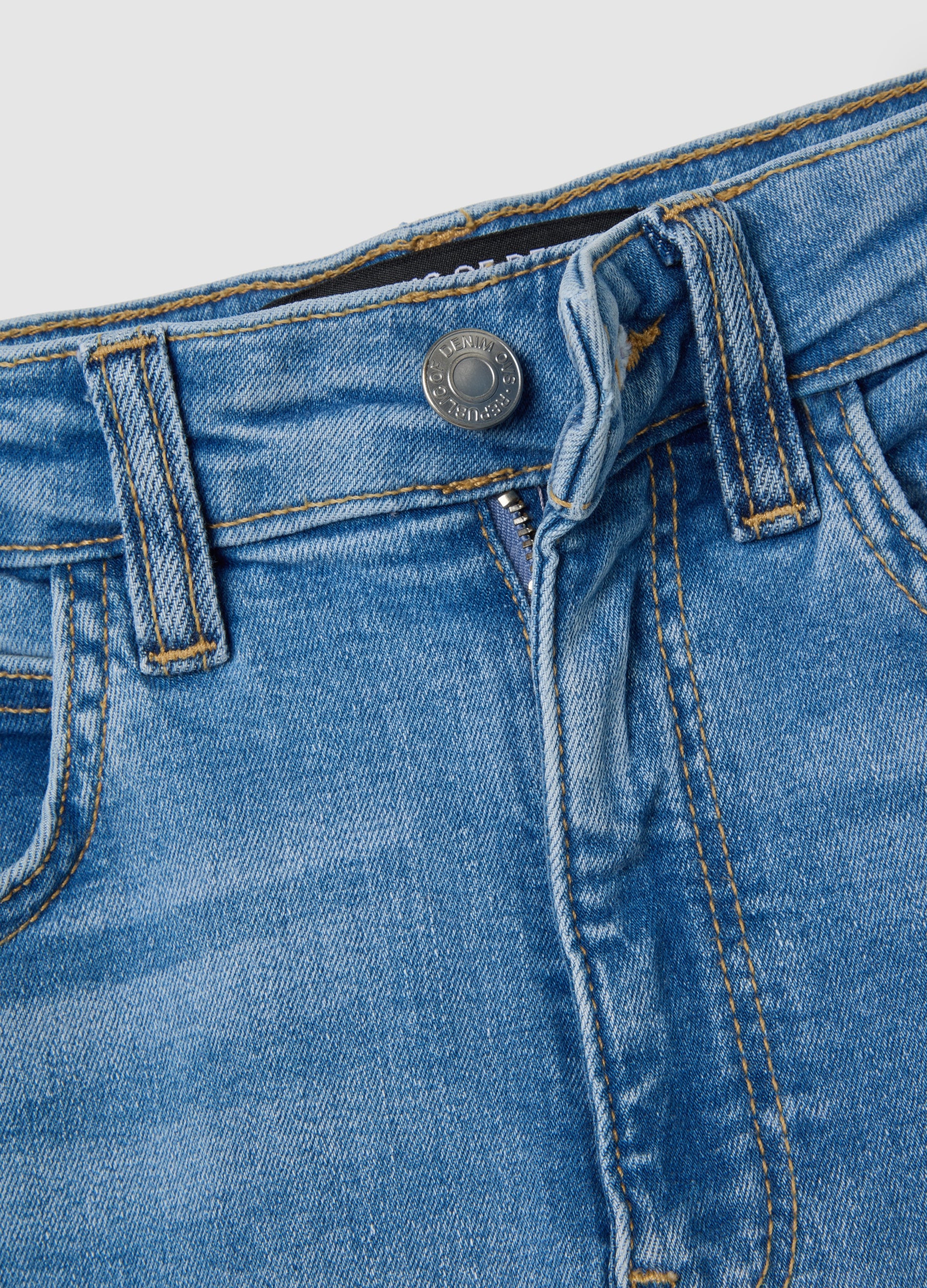 OVS Blue Flare Jeans In Stretch Denim