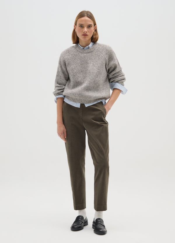 OVS Green Regular Fit Stretch Cotton Trousers