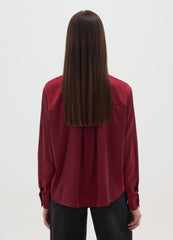 OVS Red Satin Regular Fit Shirt With Buttons