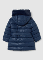 OVS Blue Padded Regular Fit Girls' Jacket With Hood And Zip