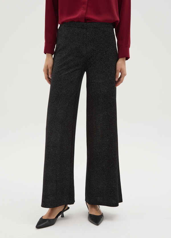 OVS Black Wide-Leg Trousers With Glitter