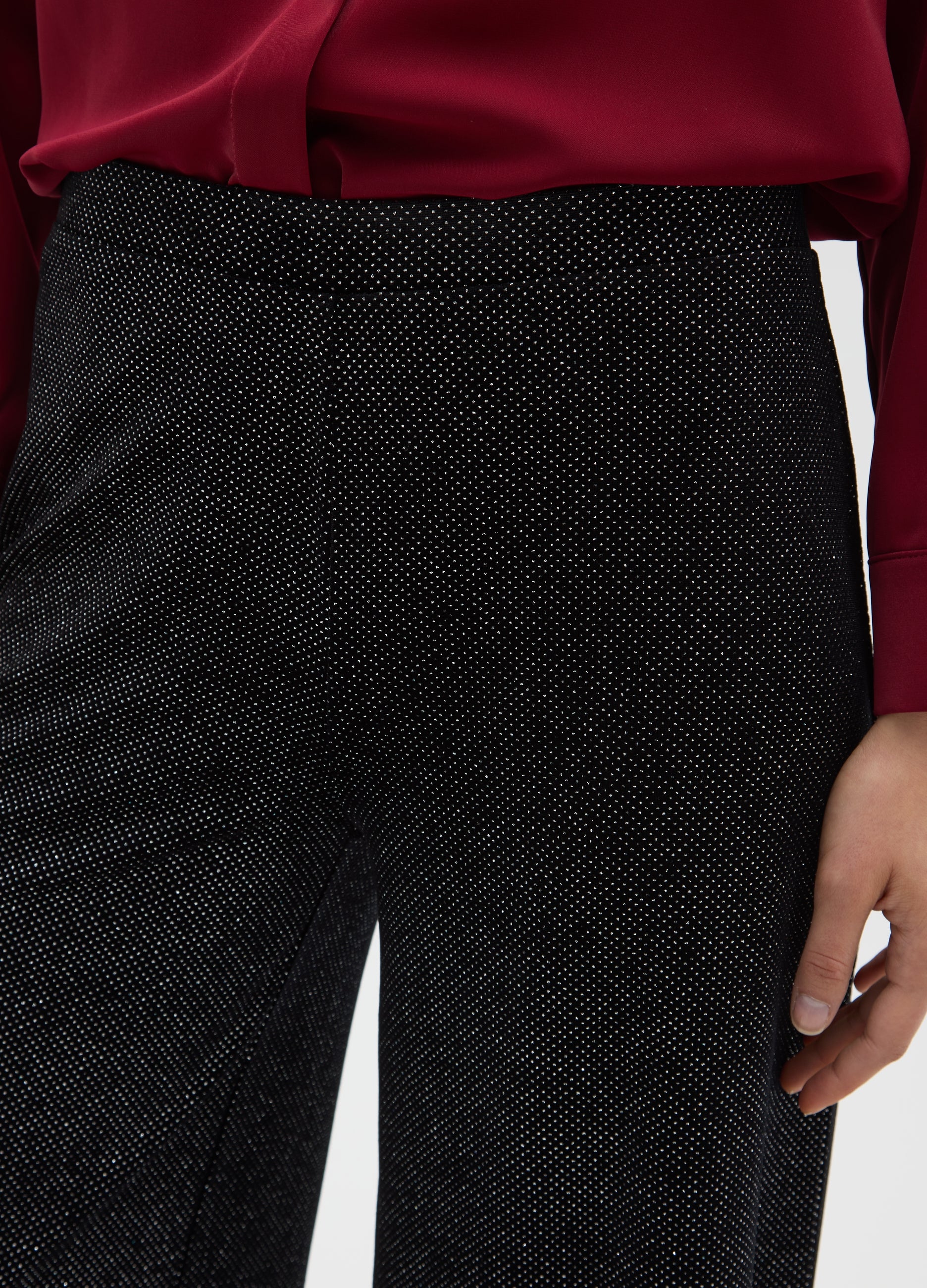 OVS Black Wide-Leg Trousers With Glitter