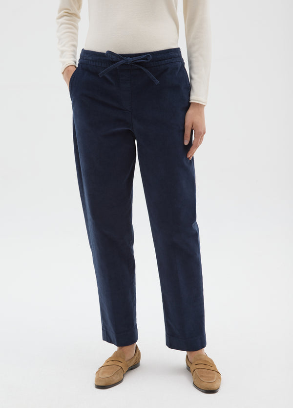 OVS Blue Stretch Cotton Trousers Regular Fit