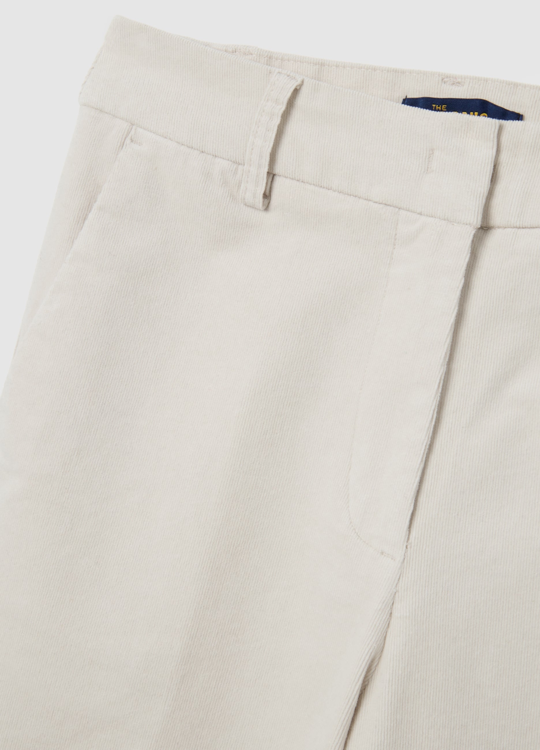 OVS Beige Cotton And Velvet Trousers Regular Fit