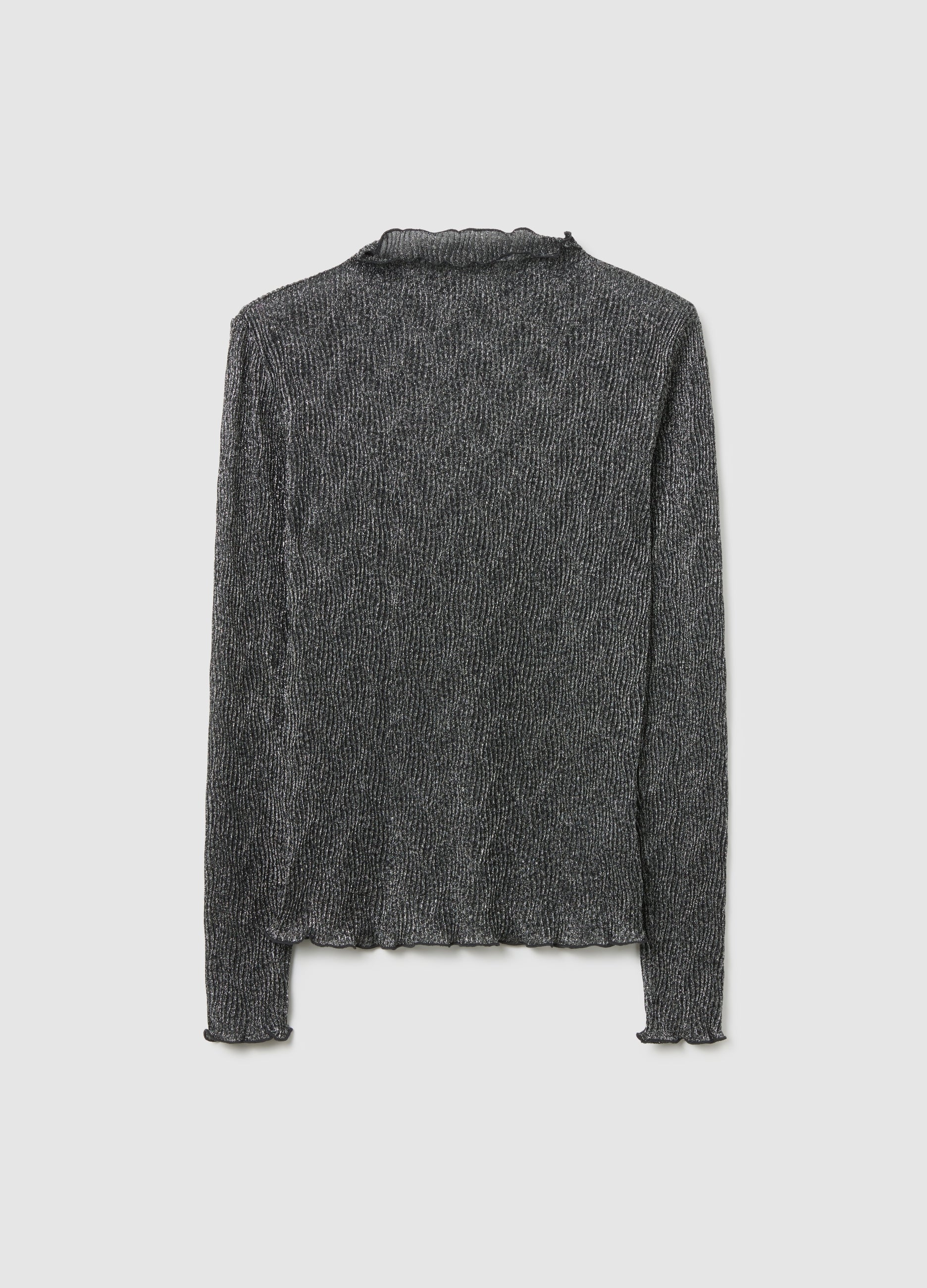OVS Grey Long-Sleeve Lurex Top